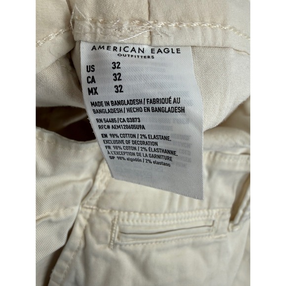 American Eagle Mens Next Level Flex Chino Shorts Cream Off White Size 32 5.5" - Picture 6 of 7